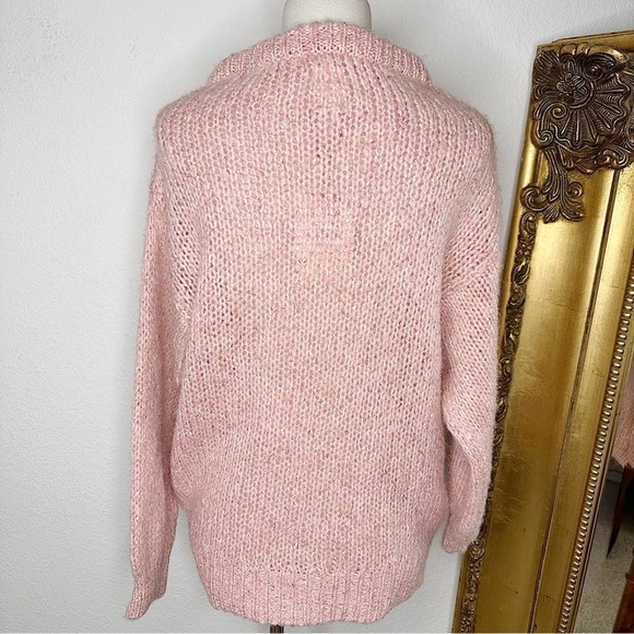 NWT Zara Kids Mock Neck Pink Gold Metallic Thread Sweater Size 13-14 Years - Picture 2 of 7